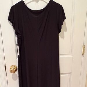 Tahari short sleeve black dress ruffle cuff and hem size 1X new with tags